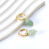 2024 New Year Fashion 3 Colors Natural Stone Stud Earrings