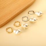 2024 New Year Fashion Various Irregular Shape White Pearl Earrings