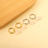 2024 New Year Fashion 3 Colors Natural Stone Stud Earrings