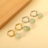 2024 New Year Fashion 3 Colors Natural Stone Stud Earrings