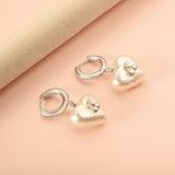 2024 New Year's Fashion Heart Shaped White Pearl + Cherry Stud Earrings