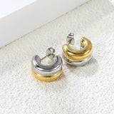 Double C-shaped Earrings 9*15.4mm