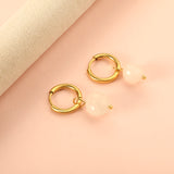 2024 New Year Fashion 3 Colors Natural Stone Stud Earrings