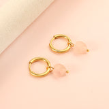 2024 New Year Fashion 3 Colors Natural Stone Stud Earrings