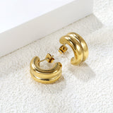 Double C-shaped Earrings 9*15.4mm