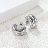 Double C-shaped Earrings 9*15.4mm