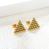 Triangle Steel Bead Earrings 17.8*15.7mm