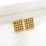 Square Steel Bead Earrings 15*15mm