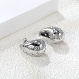 Teardrop Hollow with White Diamonds Earrings 16.2*26mm