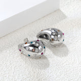 Teardrop Hollow with White Diamonds Earrings 16.2*26mm