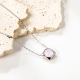 Square Pendant with white & mineral black & deep purple & light purple & red & pink & deep blue & light blue & deep green & light green & white opal & pink opal pendant 10mm necklace 43+5cm