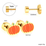 Children's Halloween Christmas models cartoon pumpkin twist plug earrings gold color