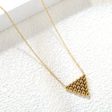 17.8*15.7mm Triangle Steel Bead Pendant Necklace 45+5cm