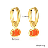 Children's Halloween Christmas models cartoon pumpkin 8 * 11mm drop earrings gold color