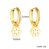 Children's Christmas winter snowflake drop earrings gold color