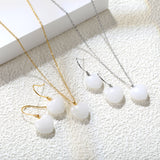 12.6*12.6mm Heart White Natural Stone Set