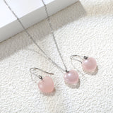 12.6*12.6mm Heart Pink Natural Stone Set