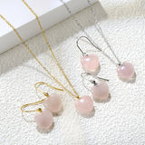 12.6*12.6mm Heart Pink Natural Stone Set