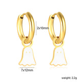 Children's Halloween Christmas models cartoon ghost 7 * 12mm drop earrings gold color