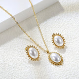 14.8*21mm loose beads edge oval with white pearl set