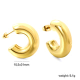 C-shaped earrings 10.5*31mm