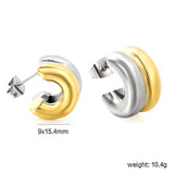 Double C-shaped Earrings 9*15.4mm