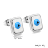 Rectangle with multi-color eyeballs multi-color bottom drop earrings 9*11mm