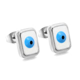 Rectangle with multi-color eyeballs multi-color bottom drop earrings 9*11mm