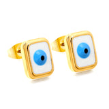 Rectangle with multi-color eyeballs multi-color bottom drop earrings 9*11mm