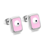 Rectangle with multi-color eyeballs multi-color bottom drop earrings 9*11mm