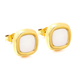 Square with White Shell Earrings 10*10mm