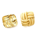 Square Knitted Earrings 21*21mm Gold Color