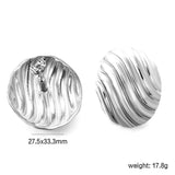 Oval Stripe Earrings 27.5*33.3mm