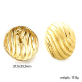 Oval Stripe Earrings 27.5*33.3mm