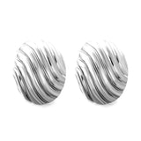 Oval Stripe Earrings 27.5*33.3mm