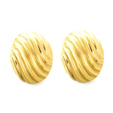 Oval Stripe Earrings 27.5*33.3mm