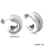 Double C-shaped Earrings 9*15.4mm