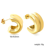 Double C-shaped Earrings 9*15.4mm