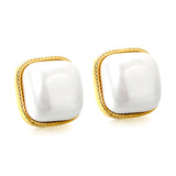 Lace Square with White Pearl Earrings 16.4*16.4mm