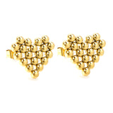 Heart Shaped Steel Bead Earrings 17*14.4mm