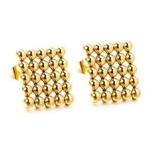 Square Steel Bead Earrings 15*15mm