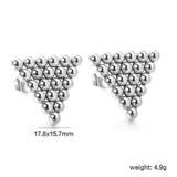 Triangle Steel Bead Earrings 17.8*15.7mm