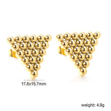 Triangle Steel Bead Earrings 17.8*15.7mm