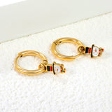 Children's Christmas snowman drop earrings gold color