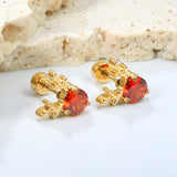 Children's Christmas elk antler shaped twist plug earrings gold color