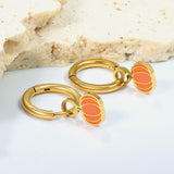 Children's Halloween Christmas models cartoon pumpkin 8 * 11mm drop earrings gold color