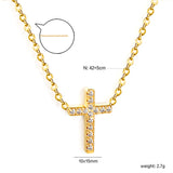 10*15mm cross with white diamond pendant necklace 42+5cm