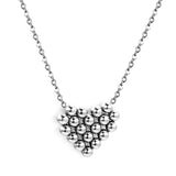 17*14.4mm heart shaped steel bead pendant necklace 45+5cm