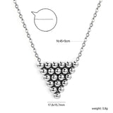 17.8*15.7mm Triangle Steel Bead Pendant Necklace 45+5cm