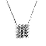 15*15mm square steel bead pendant necklace 45+5cm